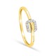 Anillo hebillas oro amarillo 18K y rodio con diamantes 0,06 ct