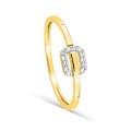 Anel fivelas em ouro amarelo 18K e rodio com diamantes 0,06 ct