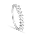 Anel ouro 9K branco com nove zircónias marquesa