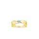 Anillo oro amarillo 9K con topacio azul tratado pera 4 x 3 mm