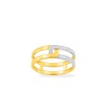 Anillo hebillas de oro amarillo 9K y rodio con diamantes 0,01 ct