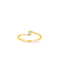 Anel solitario ouro 9K amarelo diamante 0,06 ct cravação ilusão