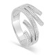 Anillo fantasía cinco hebras de plata de ley rodiada con circonitas