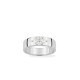 Anillo de plata de ley rodiada con cuatro circonitas marquesas