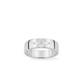 Anel prata 925 ‰ rodinada com quatro zircónias marquesa