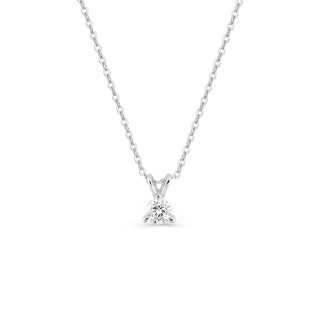 Collar de oro blanco 9K con diamante creado de 0,15 ct F-VS