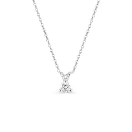 Colar em ouro branco de 9K com um diamante criado e 0,15 ct F-VS