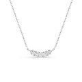 Colar com pendente de meia-lua em ouro branco de 9K com 7 diamantes criados 0,17 ct F-VS