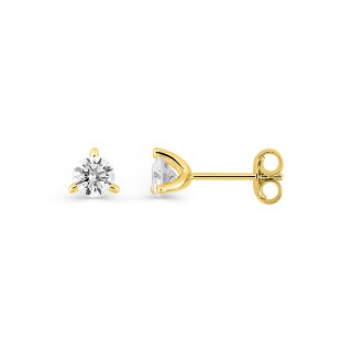 Brincos em ouro amarelo de 9K com diamantes criados 0,50 ct