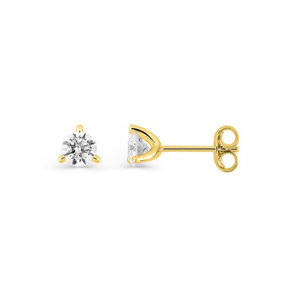 Pendientes oro amarillo 9K con diamantes creados 0,50 ct