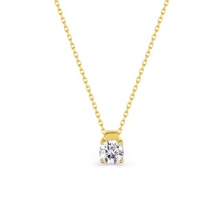 Collar de oro amarillo 9K y colgante con circonita