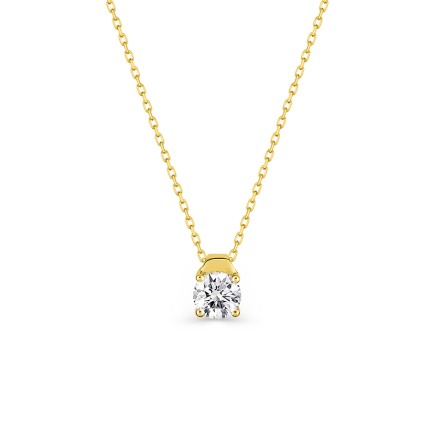Collar de oro amarillo 9K y colgante con circonita