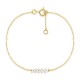 Pulseira em ouro amarelo 9K cravada com zircónias em forma de folha