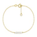 Pulseira em ouro amarelo 9K cravada com zircónias em forma de folha