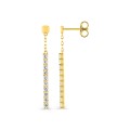 Pendientes colgantes de oro amarillo 9K y circonitas