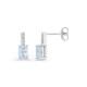 Pendientes colgantes de oro blanco de 9K adornados con una aguamarina y cuatro diamantes de 0,04 ct