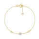 Pulseira em ouro amarelo 9k  com uma água-marinha e duas zircónias