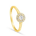 Anel em ouro amarelo 9K, diamantes criados em laboratório  de 0,28 ct