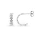 Pendientes media criolla en oro blanco de 18K y diamantes de 0,11 ct