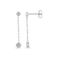 Pendientes colgantes de oro blanco de 18K y diamantes de 0,06 ct