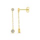 Brincos  em ouro amarelo 18k e diamante de 0,06 ct