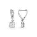 Pendientes colgantes de diseño geométrico en oro blanco 18K y diamantes de 0,68 ct