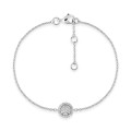 Pulseira fina em ouro branco 18k e diamantes de 0,24 ct