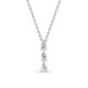 Colar em ouro branco 18k cravejado com três diamantes de 0,27 ct