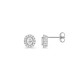 Pendientes de oro blanco 9k con diamantes creados ovalados de 0,46 ct y engaste halo
