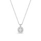 Collar de oro blanco de 9k con colgante ovalado de diamante creado de 0,23 ct y engaste de halo