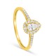 Anillo con diamante creado en forma de gota de 0,38 ct con montura de oro amarillo de 9k