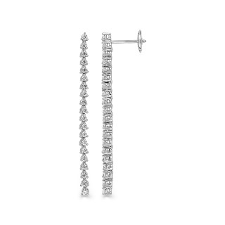Brincos pendentes em ouro branco 18k e diamante de 0,84 ct