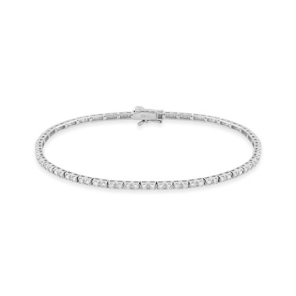 Pulsera de oro blanco 9K y diamantes creados F-VS 1,04 ct