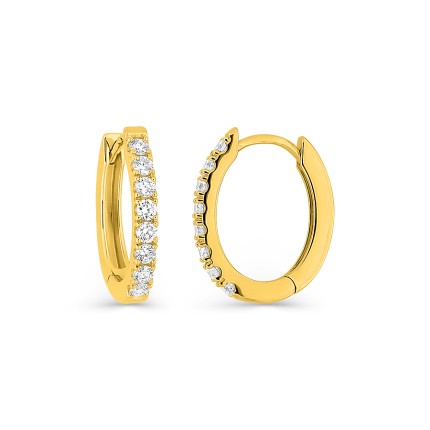 Pendientes de aro en oro amarillo 9K diamante creado 0,30 ct F-VS
