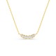 Colar em ouro amarelo 9K com pendente em meia-lua 7 diamantes sintéticos 0,17 ct F-VS