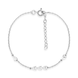 Pulsera de plata y circonitas en forma de pera