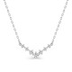 Collar de plata de ley rodiada, circonitas blancas