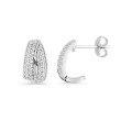 Aros pequeño de plata de ley rodiada con circonitas