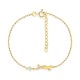 Pulsera bañada en oro con siete circonitas y motivo cruzado