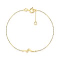Pulseira onda em ouro amarelo 18K com diamantes de 0,02 ct