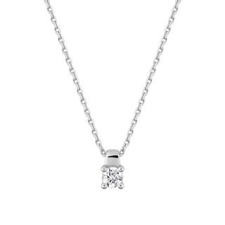 Collar de oro blanco 18k y diamante 0,14 mm de 42 cm
