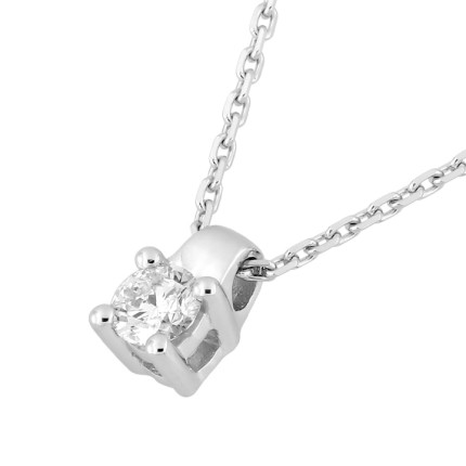 Collar de oro blanco 18k y diamante 0,14 mm de 42 cm