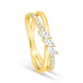 Anillo de oro amarillo de 9K con circonitas cúbicas