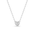 Collar de corazón de plata de ley rodiada con circonitas cúbicas