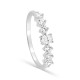 Anillo de plata de ley rodiada con circonitas ovaladas y redondas