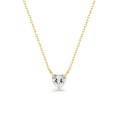 Collar de oro amarillo 9K en forma de corazón con circonitas cúbicas