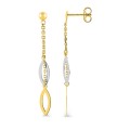 Pendientes colgantes de oro bicolor de 9K