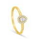 Anillo solitario en forma de pera con halo de diamantes creados, 0,22 ct, oro amarillo 9K