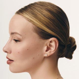 Pendientes de oro amarillo 9K con diamantes creados en forma de pera de 0,44 ct y engaste de halo