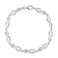 Pulseira em prata em forma de 8 com zircónia 18cm